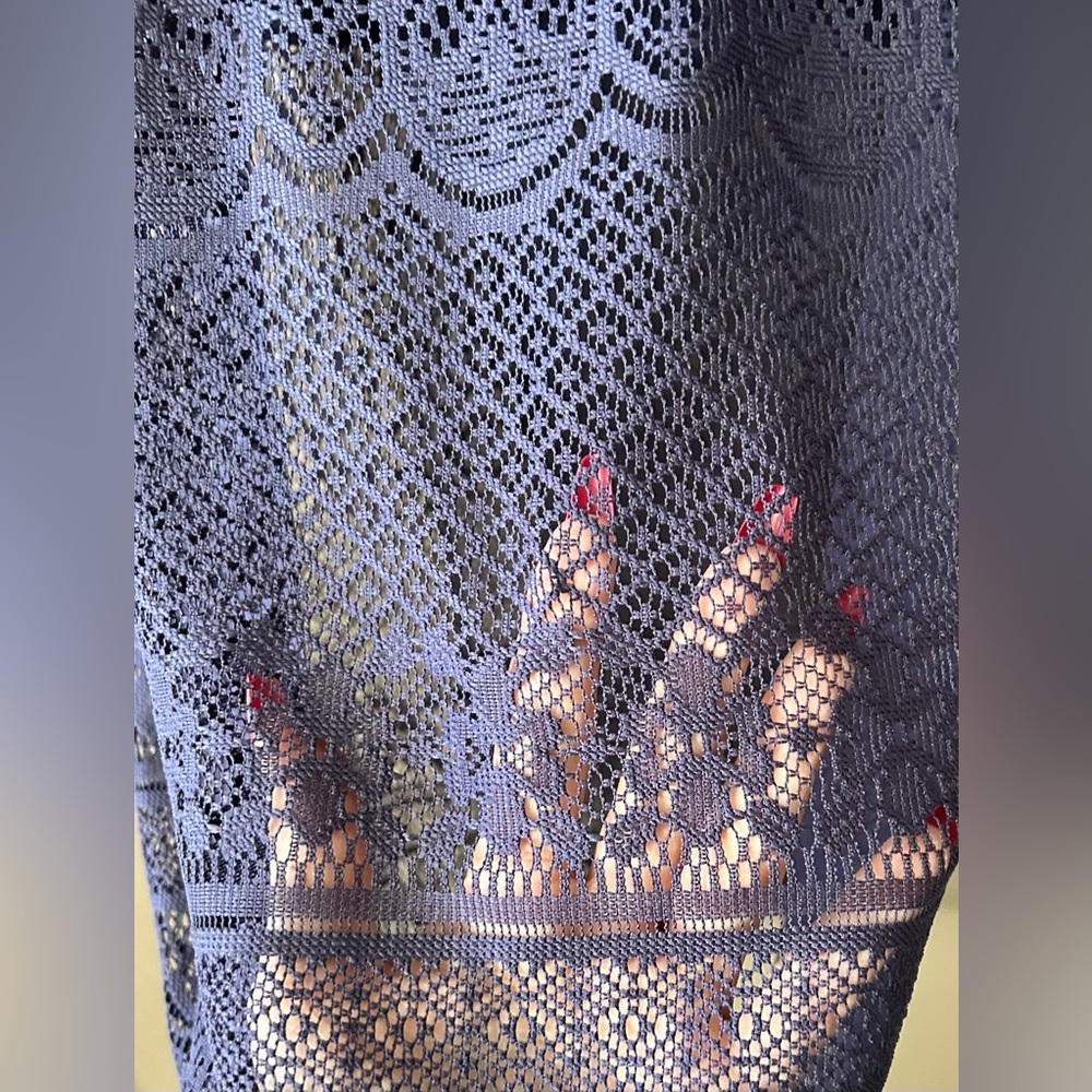 Ultra Flirt strapless, dark navy/ purple lace cinch top maxi